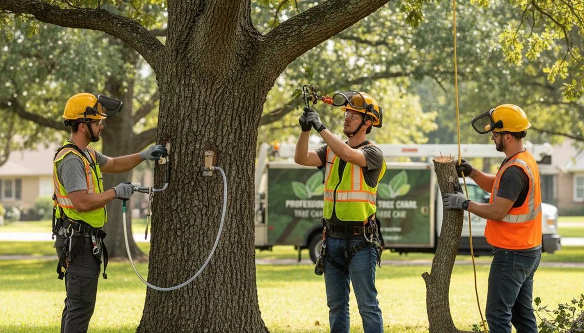 Arbor Tree Care treating diseased tree in Naperville, IL to restore health and prevent decline