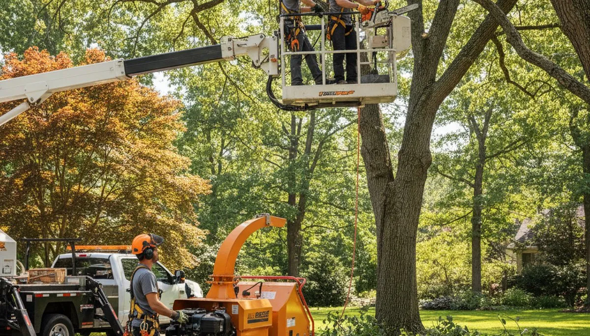Naperville, IL arborist pruning trees to improve health and reduce hazards