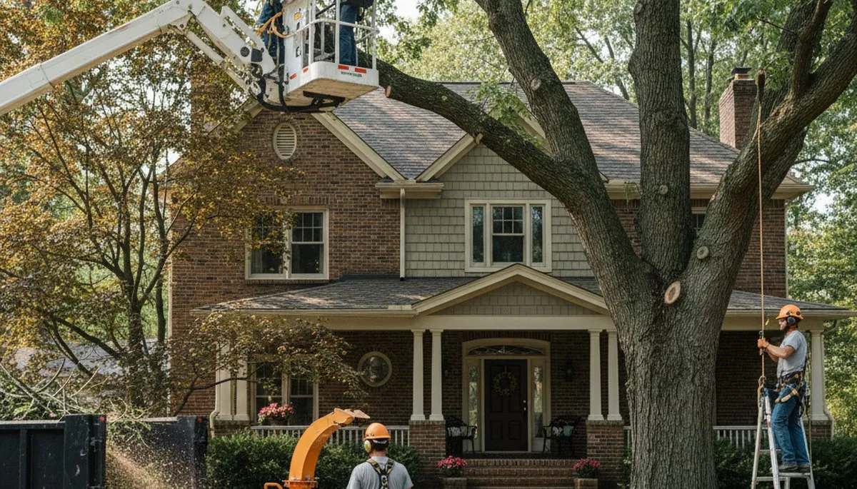 Tree service crew in Naperville, IL providing professional tree care and removal services