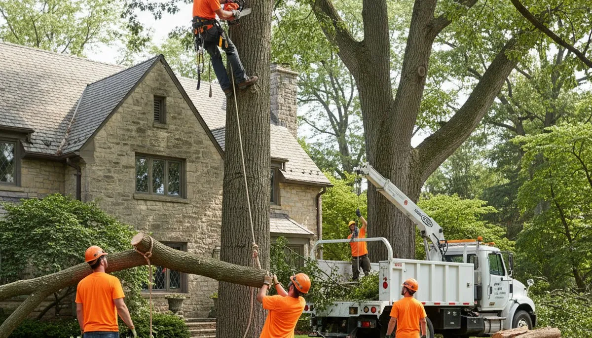 Naperville, IL tree service crew providing professional tree care for local homes and businesses