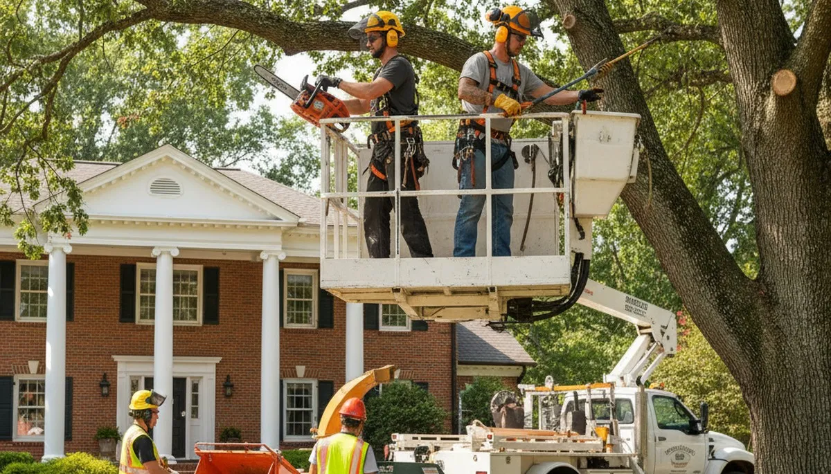 Tree service crew in Naperville, IL providing professional tree care and removal services