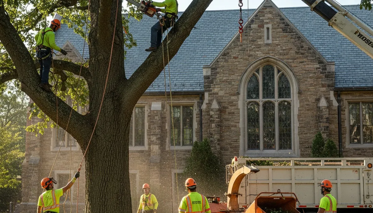 Tree service crew in Naperville, IL providing professional tree care and removal services