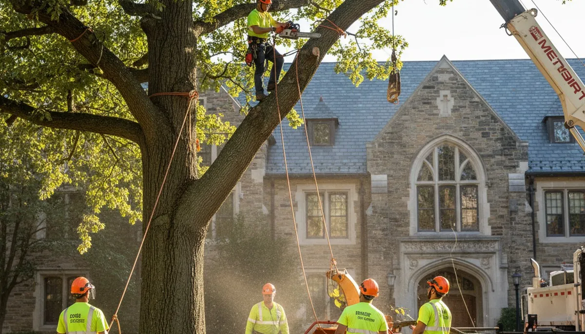 Tree service crew in Naperville, IL providing professional tree care and removal services
