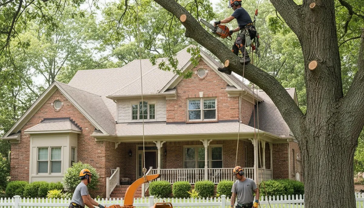 Tree service team in Naperville, IL providing professional tree trimming and removal services
