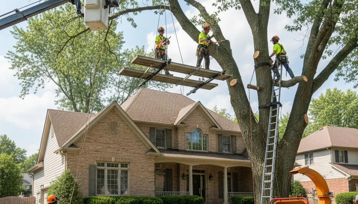 Tree service crew in Naperville, IL providing professional tree care and removal services